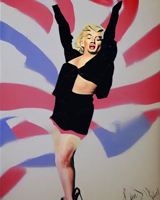 Prompt: donald trump as marilyn monroe flying skirt pose, by sam shaw, realistic, detailed