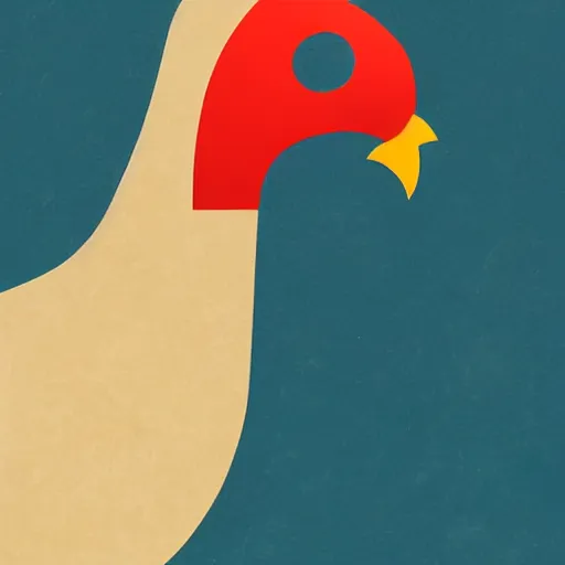 Image similar to retro sci - fi, 2 d flat illustration, very wise chicken, highly detailed