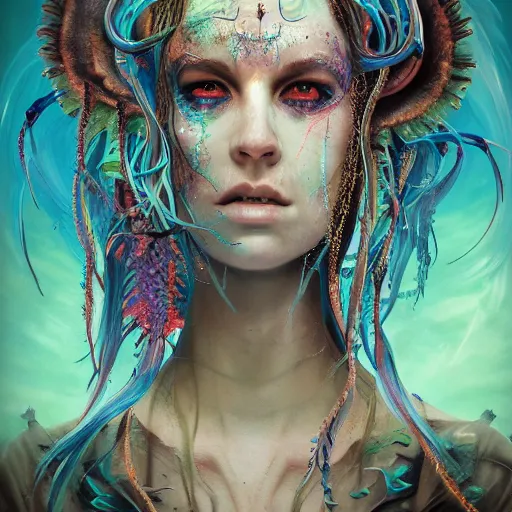 eldritch queen druid portrait tribal princess , on a | Stable Diffusion ...