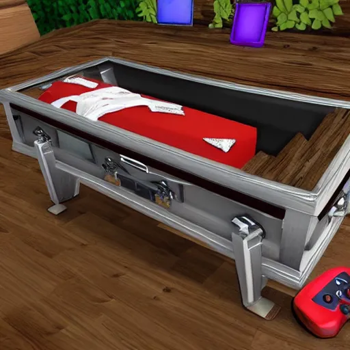 Prompt: Gamer Casket