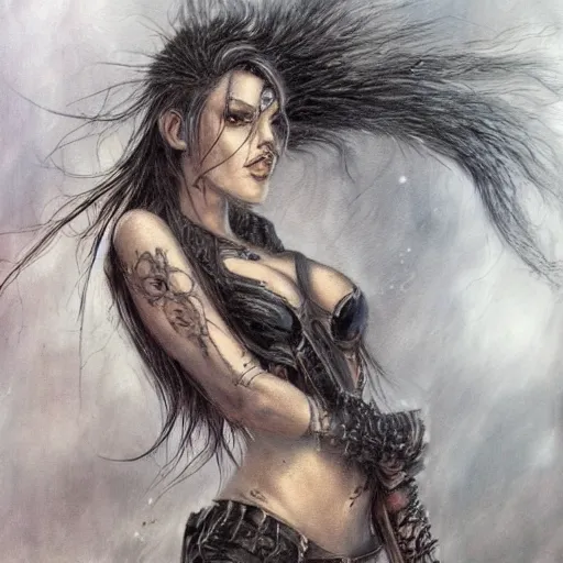 Prompt: a painting in the style of theodore jasper and in the style of luis royo.