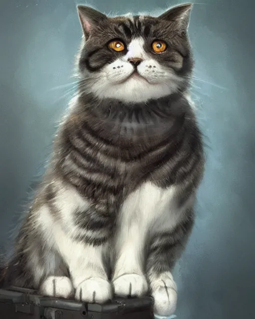 Image similar to scottish fold cat wearing a steelplated metal armour, portrait, illustration, rim light, top light, perfectly shaded, soft painting, art by ross tran, krenz cushart and wenjun lin