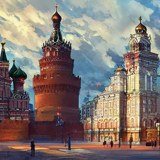 Prompt: Victorian Moscow, Anime concept art by Makoto Shinkai