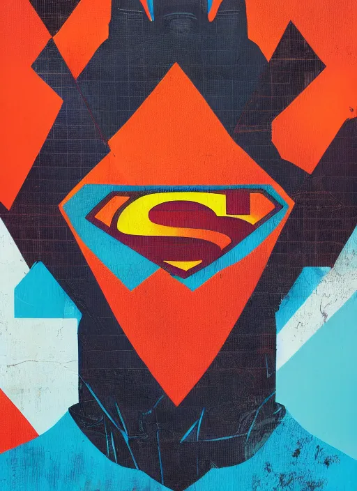 Image similar to symmetry!! portrait of superman by sachin teng, organic, cables, matte painting, geometric shapes, hard edges! graffiti, street art