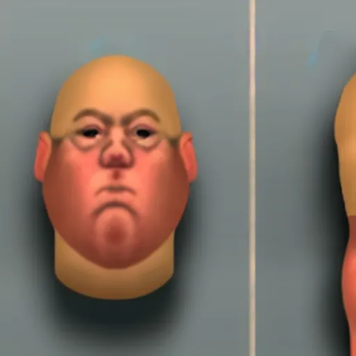 Image similar to inmate body with chicken face, mugshot in a police station