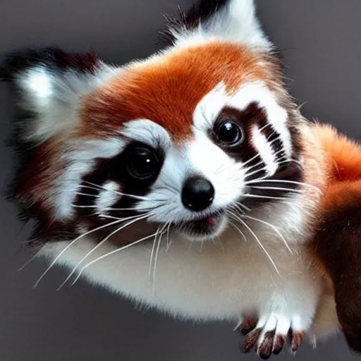Prompt: cute fluffy cross between red panda and sugar glider, studio lighting, award winning