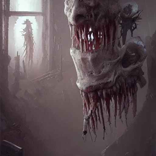 Prompt: creepy decomposing skeloton greg rutkowski, horror, scary