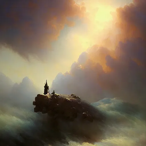 Image similar to ''cinematic shot'' of gates to heaven full detailed 8 k realistic atmosferic made by ivan aivazovsky, peter mohrbacher, greg rutkowski volumetric light effect broad light oil painting painting fantasy art style sci - fi art style realism premium prints available artwork unreal engine