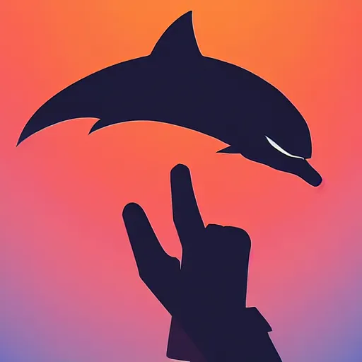 Image similar to “ dolphin in the style of how to train your dragon holding laser gun, floating alone, with a black background, digital art, award winning, trending on art station, retro style ”