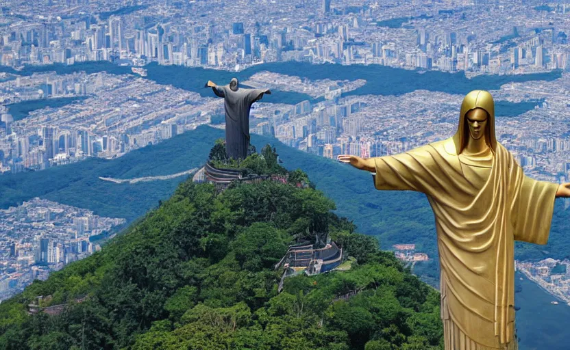 Image similar to christ the redeemer statue dabbing