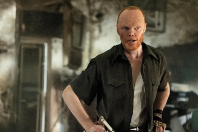 Prompt: a film still of Bill burr in Black Dynamite, high quality