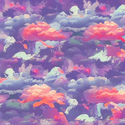 Prompt: fantasy, alice in wonderland, forest, clouds, water, exquisite fresh abstract art, 8 k, super detailed, modern, 8 k, symmetrical with beautiful and high resolution elements developed into seamless patterns