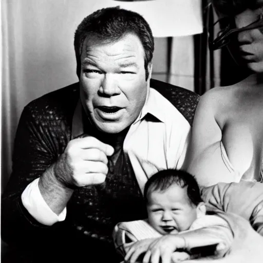 Image similar to william shatner arguing with baby