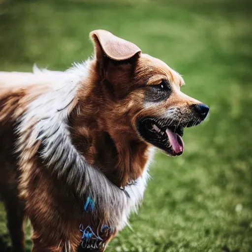 Image similar to ultra detailed photo of a dog with water fur