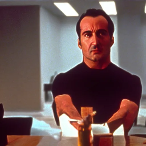 Prompt: Jean Dujardin in American Psycho (1999)