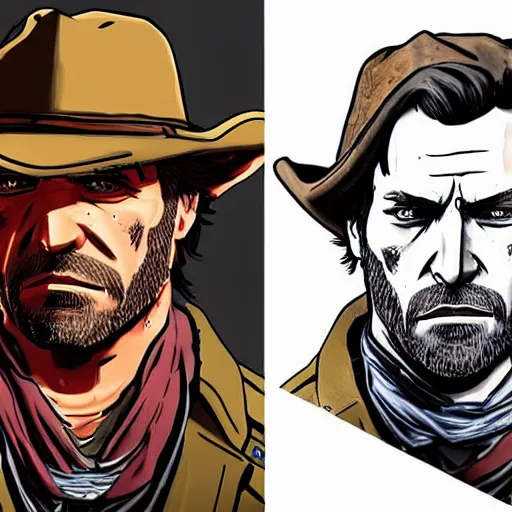 a wanted poster of arthur morgan from red dead, Stable Diffusion