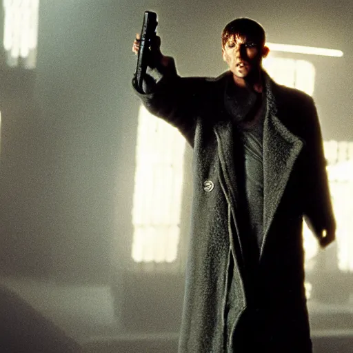 Image similar to thomas. still from blade runner.