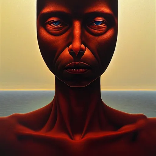 Prompt: grant us eyes, by jeffrey smith, zdzisław beksinski, oil on canvas