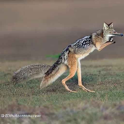 Prompt: coyote catching roadrunner