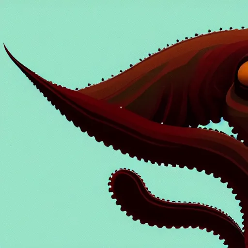 Image similar to octupus minimalistic concept art by afshar petros aoshima chiho caldwell clyde, matte background, sharp contours, minimalist, trending on artstation, 8 k