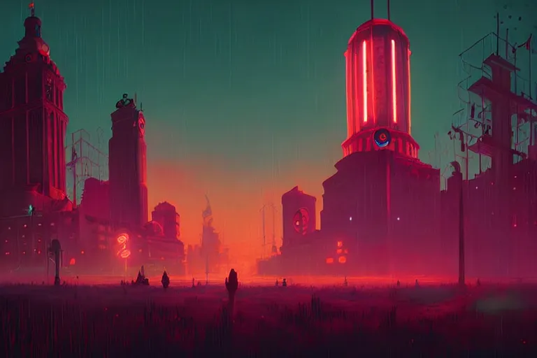 Prompt: bioshock Simon stålenhag kinechrome