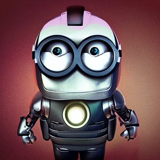 Image similar to “minion iron man, UHD, hyperrealistic render”