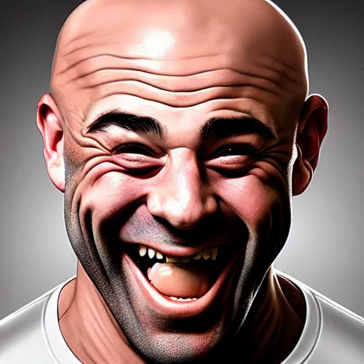 Image similar to Joe Rogan laughing wildly, single subject, portrait, intricate, highly detailed, concept art, smooth, sharp focus, pencil art