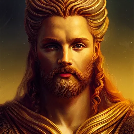 Prompt: majestic gracious regal deity zeus portrait, ancient greece, atmospheric lighting, painted, intricate, volumetric lighting, beautiful, rich deep colours masterpiece, golden hour, sharp focus, ultra detailed, by leesha hannigan, ross tran, thierry doizon, kai carpenter, ignacio fernandez rios