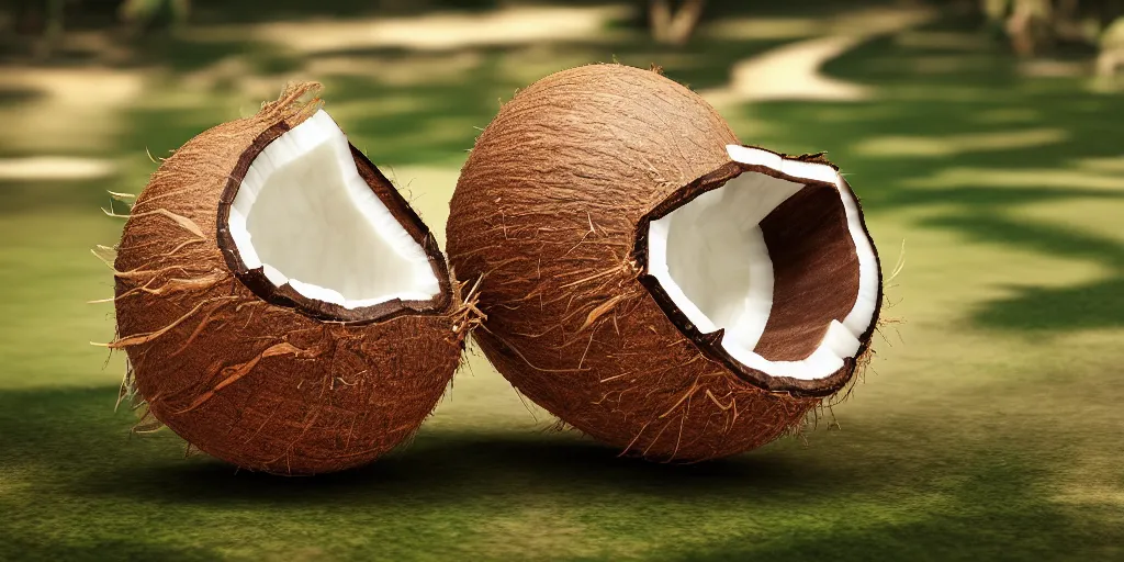 Prompt: now, the coconut nut is a big, big nut,, silly, coconuts, ultra realistic, unreal engine 5, depth of field, bokeh, octane render, 8 k hd,