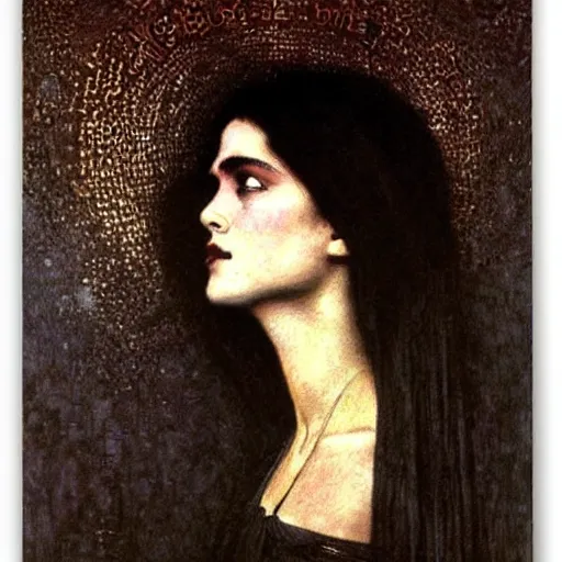 Image similar to dark fantasy artistic woman portrait style franc von stuck