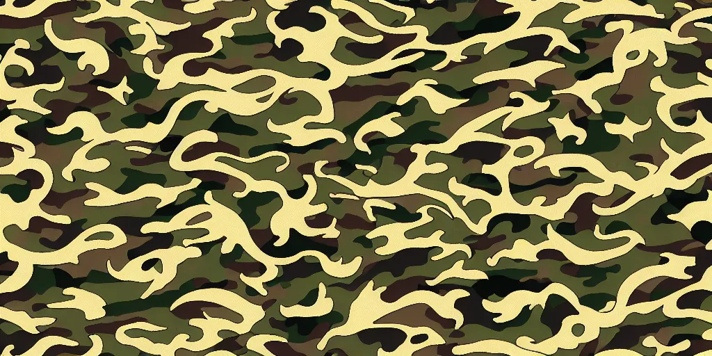 Prompt: camo pattern with 2d medieval dragons