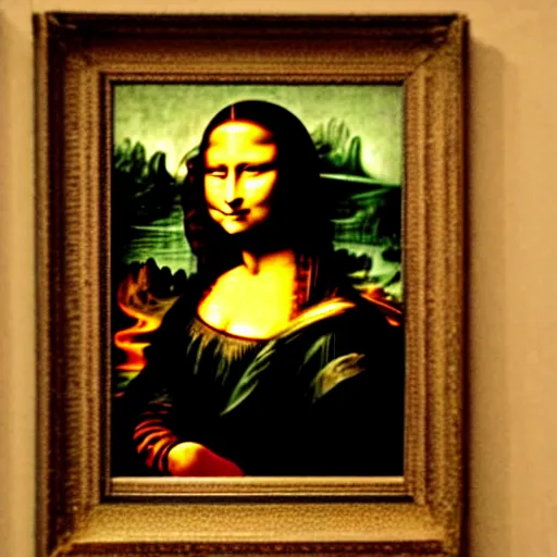 Prompt: mona lisa angry on the museum visitors