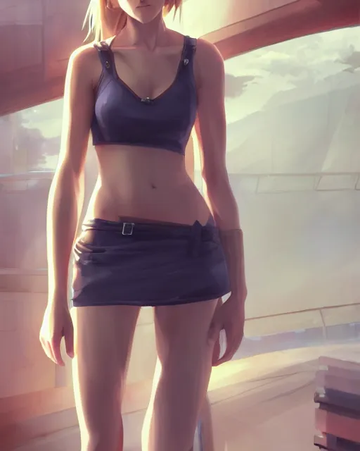 Prompt: yvonne strahovski, sexy outfit, medium shot, atmospheric lighting, detailed, perfectly shaded body, perfectly shaded face, by makoto shinkai, stanley artgerm lau, wlop, rossdraws