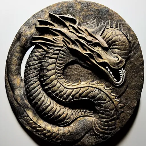 Image similar to “fire breathing dragon, relief sculpture stone”