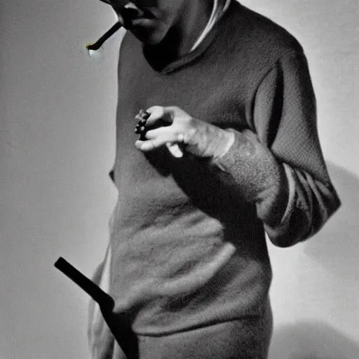 Image similar to mario smoking a cigarette by le corbusier