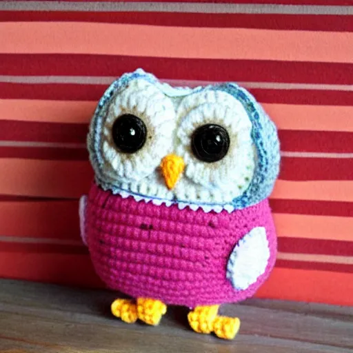 Image similar to a owl amigurumi