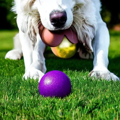 Image similar to award winning photograph, dog licking balls