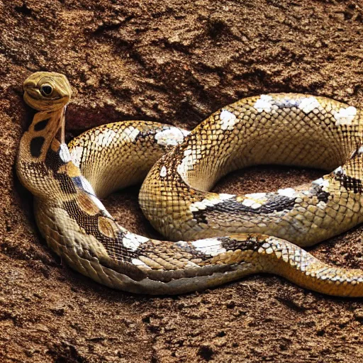 Image similar to award winning national geographic photo of a snake with 4 legs