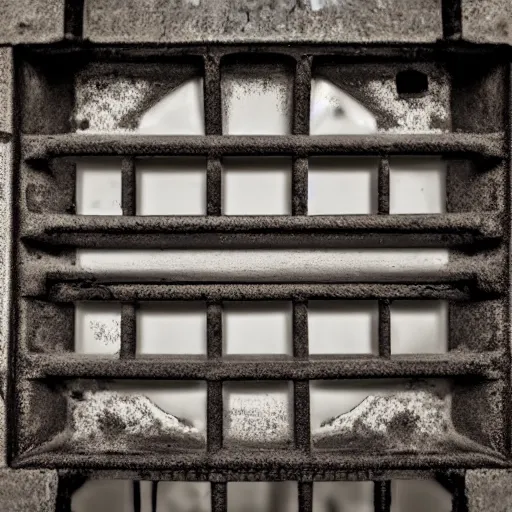 Prompt: looking up through a grate