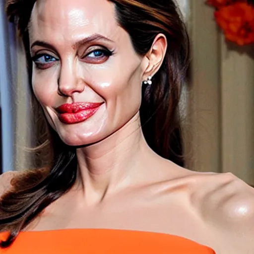 Prompt: angelina jolie as an orange