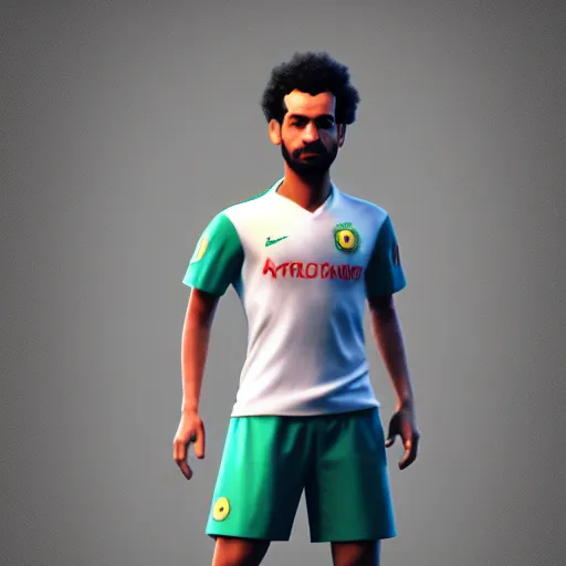 Image similar to a hybrid of mohamed salah and kevin de bruyne, 3 d octane render, artstation, edu souza, sichen lin