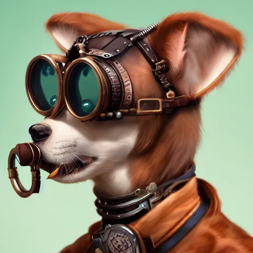 Image similar to a profile picture of an animal with steampunk googles, by ROSS tran, 4k