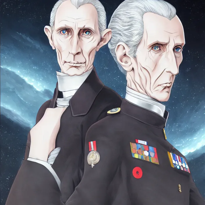 Image similar to portrait of the grand moff tarkin, anime fantasy illustration by tomoyuki yamasaki, kyoto studio, madhouse, ufotable, comixwave films, trending on artstation