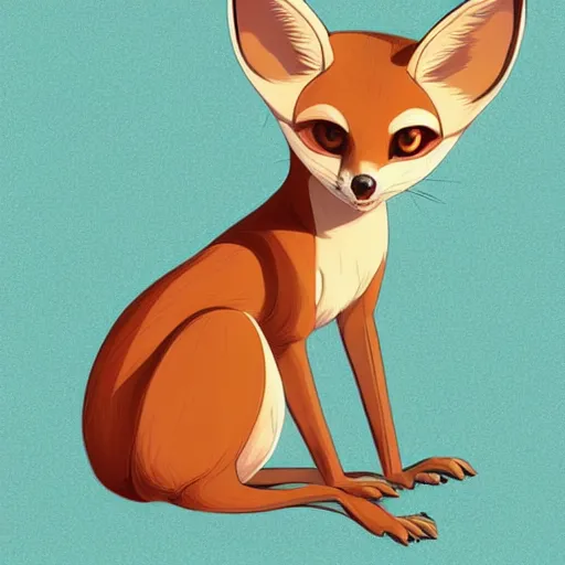 Image similar to fennec fox, clean cel shaded vector art. shutterstock. behance hd by lois van baarle, artgerm, helen huang, by makoto shinkai and ilya kuvshinov, rossdraws, illustration, foolish