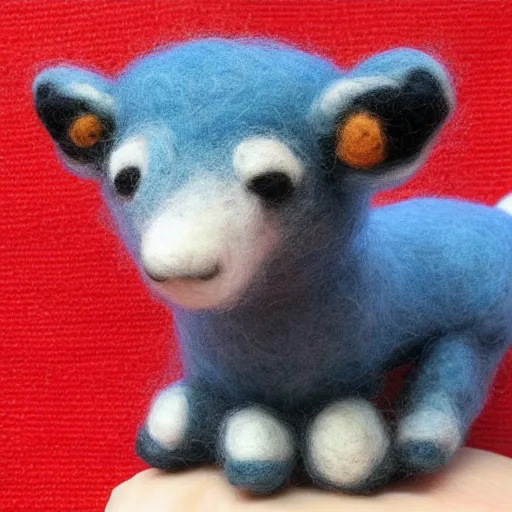 Image similar to a needle felted animal, needle felting art.