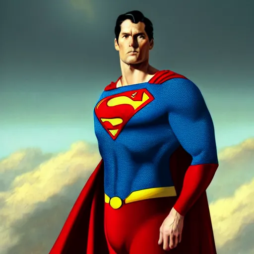 Image similar to a hyper - realistic character concept art portrait of superman, depth of field background, artstation, award - winning realistic sci - fi concept art by jim burns and greg rutkowski, beksinski, a realism masterpiece, james gilleard, bruegel, alphonse mucha, and yoshitaka amano.