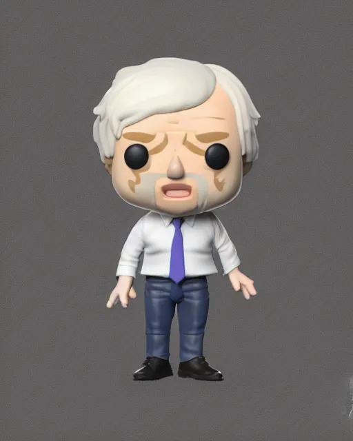 Image similar to full body 3d render of funko pop boris johnson as a funko pop, studio lighting, white background, blender, trending on artstation, 8k, highly detailed