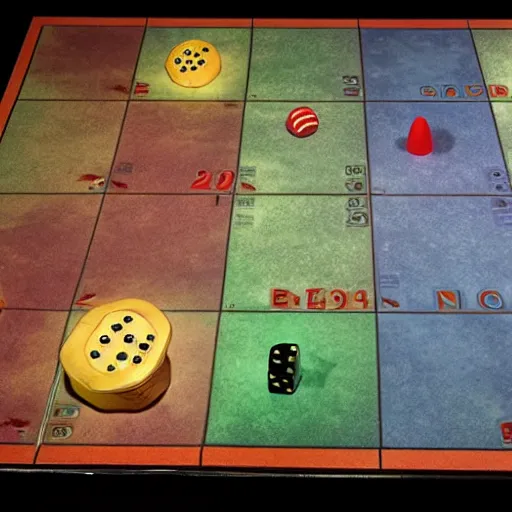 Image similar to game board that won the most awards in 2 0 2 2, fantasy, with dice, epic, cinematic, thriller