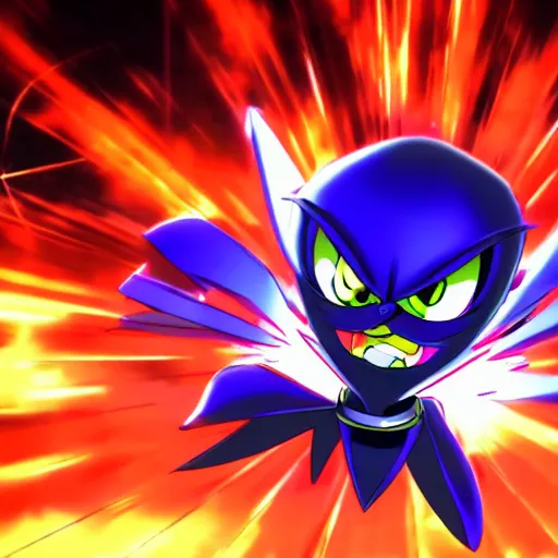 Prompt: The edgest fusion, infinite shadow, faces the world's most dangerous threat ultra metal sonic. Can they win?, or will they be dulled? find out on the next episode of CHAOS EMERALDS X !!