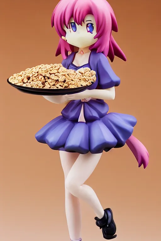 Image similar to figurine of cereal wearing an elegant summer blouse, personification, official store photo, commercial photo, featured on amiami, lovecraftian, 8 k, 8 5 mm, beautiful composition